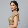 GOLD MULTICOLOURED | FAUX RAW SILK | BLOUSE