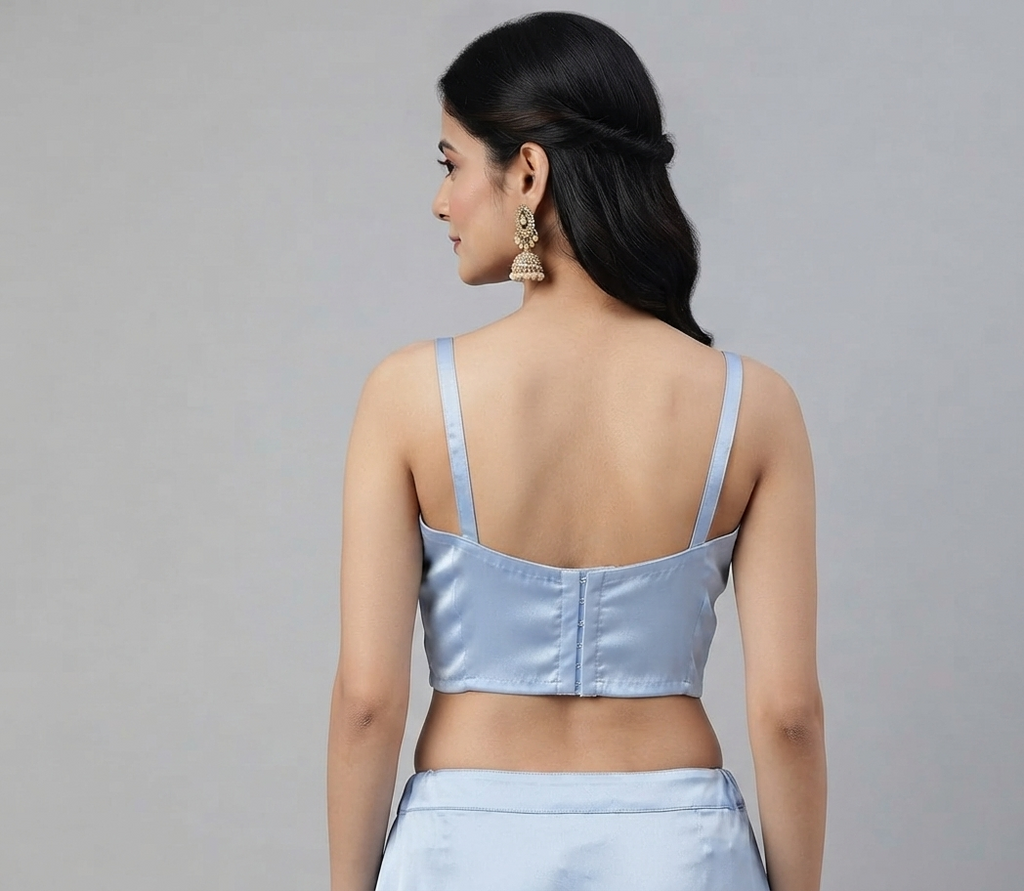 NORA | BABY BLUE SATIN | BLOUSE
