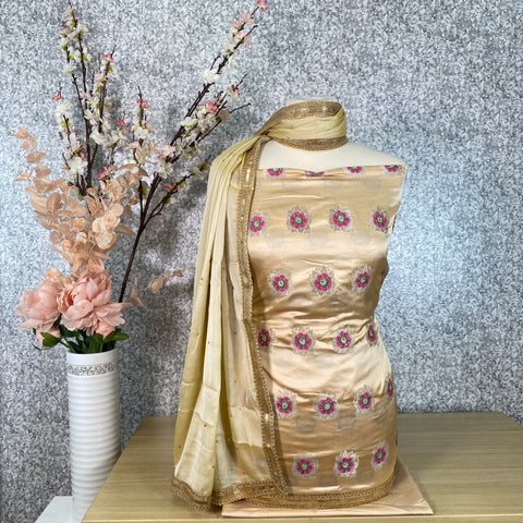 Soft Ornate Floral Benarsi Suit (A14)