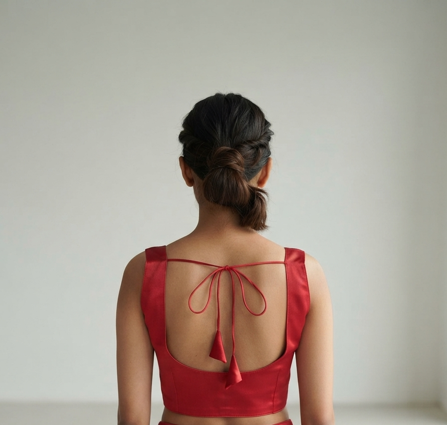 RED | TWINKLE SATIN |BLOUSE