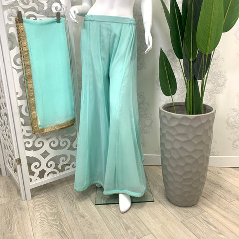 VALENTINA | SAGE GREEN PLAIN SHARARA & DUPATTA SET