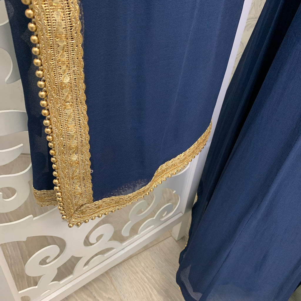 VALENTINA | NAVY BLUE PLAIN SHARARA & DUPATTA SET