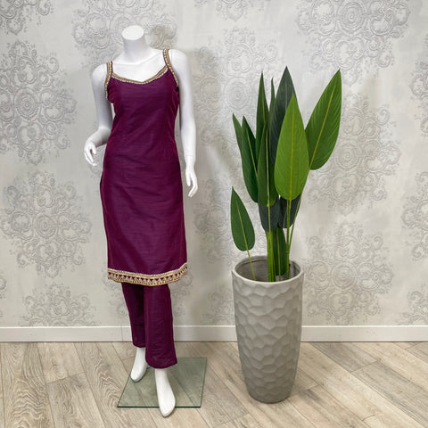 AUTOGRAPH | Purple Plain Pajami & Trouser Suit