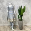 FLORENTINA | Grey Ornate Brocade Frock Suit