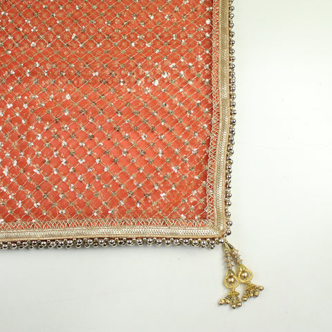 THE DONNA DUPATTA - TANGERINE PEACH