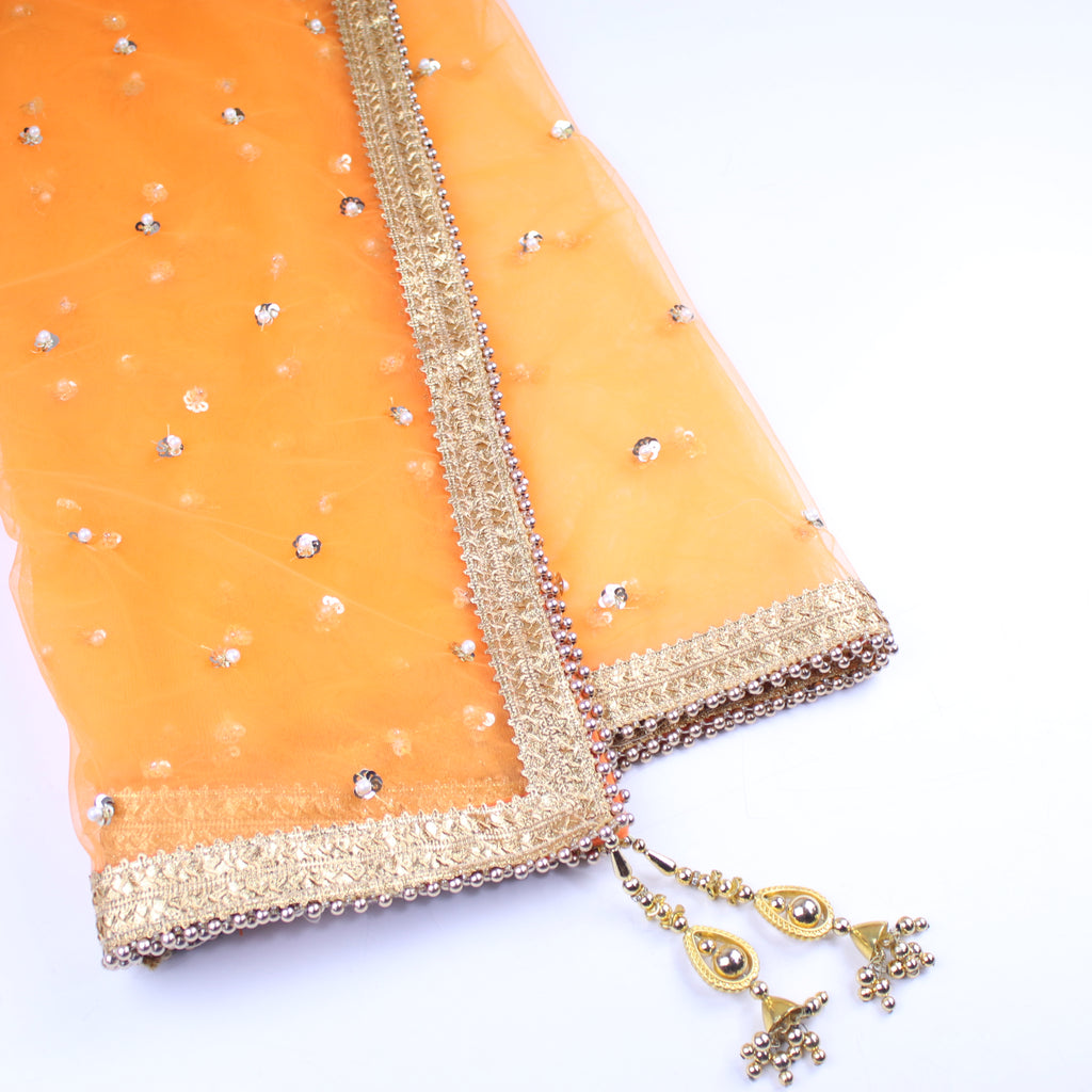 THE DONNA DUPATTA - TANGERINE PEACH