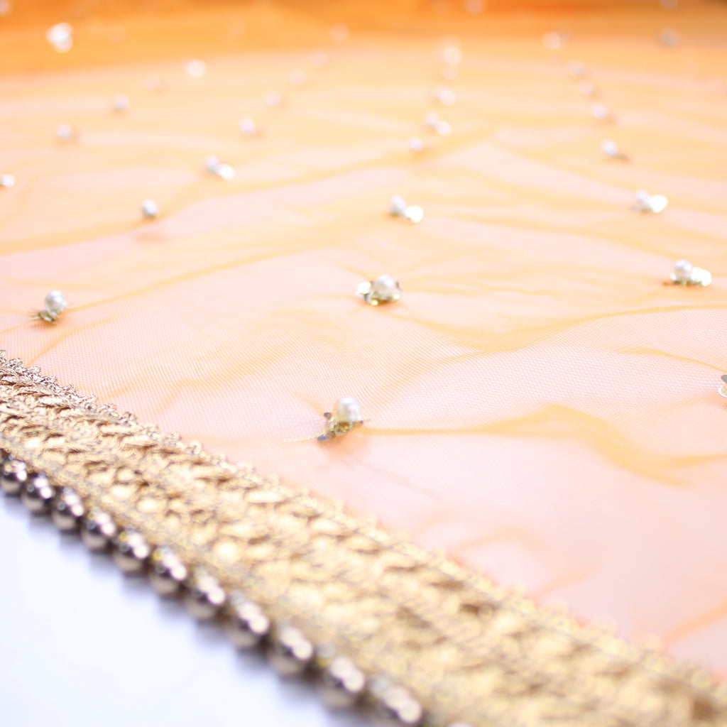 THE DONNA DUPATTA - TANGERINE PEACH