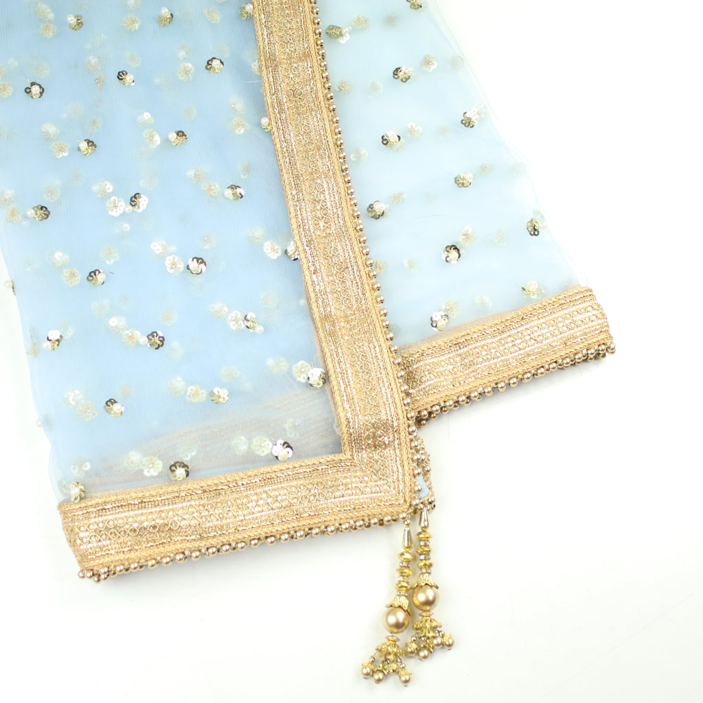 THE DONNA DUPATTA - DUSTY BLUE