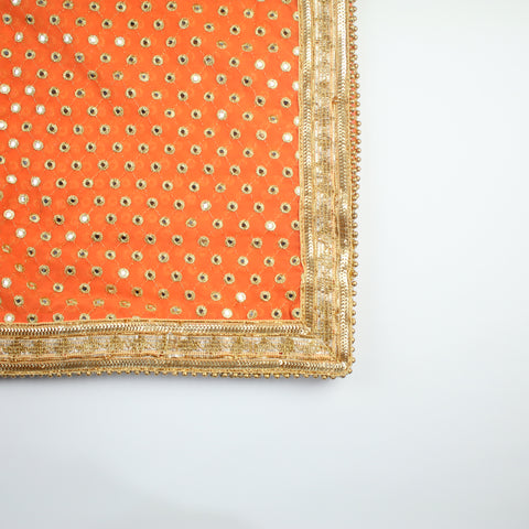 THE DONNA DUPATTA - TANGERINE PEACH