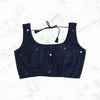 NOOR | Ink Navy Blue Mirror Encrusted Blouse