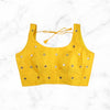 NOOR | Yellow Mirror Encrusted Blouse