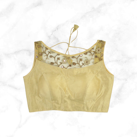 Sona | Gold Banarsi Blouse