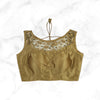 RAAS | GOLDEN BROWN EMBROIDERED NET LACE BLOUSE
