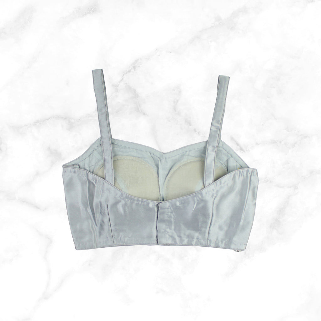 NORA | GREY SATIN BLOUSE