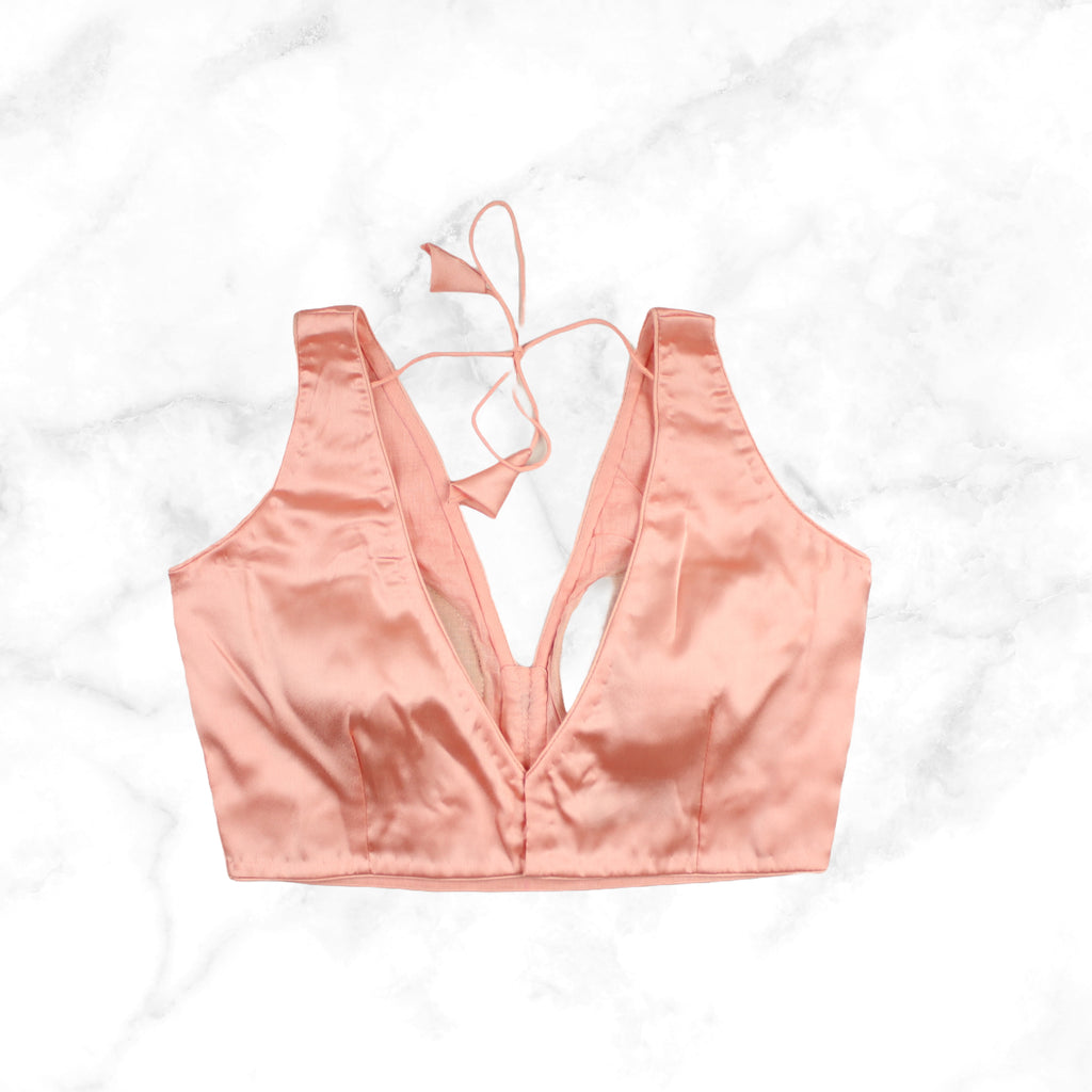 NORA | PEACH SATIN BLOUSE