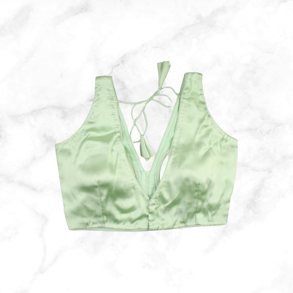 NORA | MINT GREEN SATIN BLOUSE