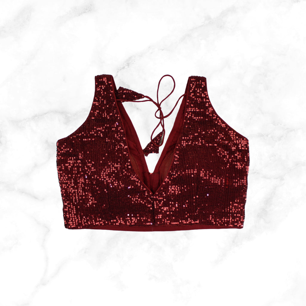 SIENNA | MAROON SEQUIN BLOUSE