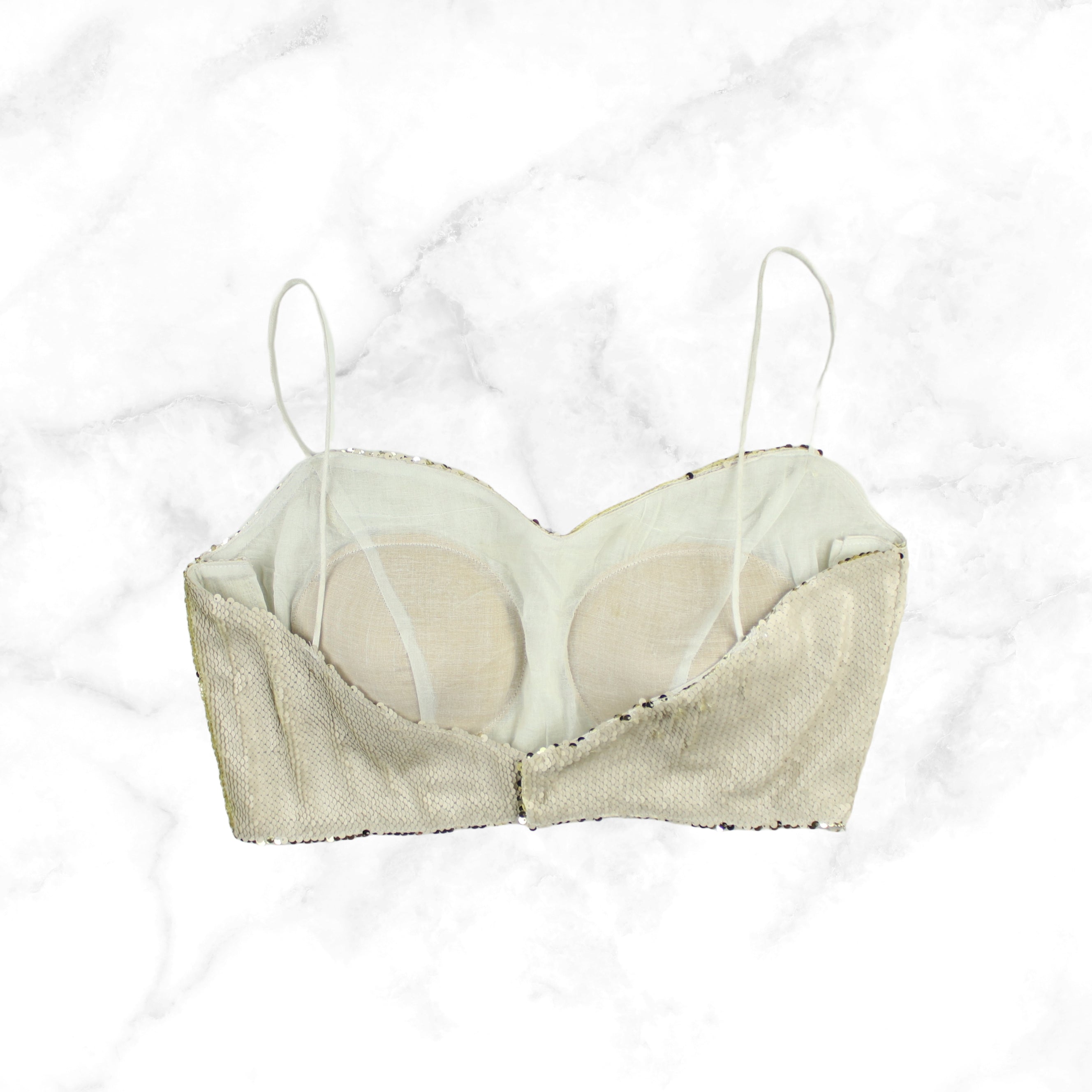Gold Mirabelle Printed Satin Top