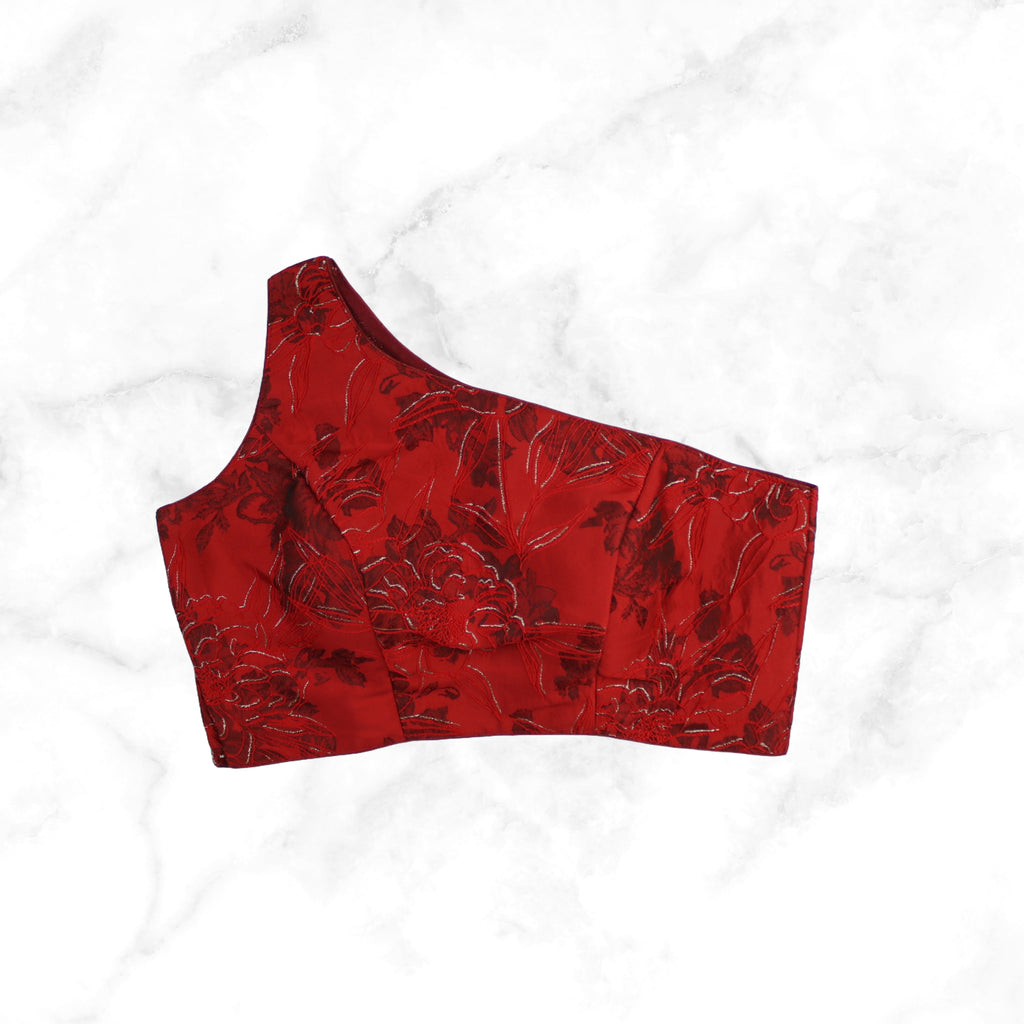 AVAANI | RED BROCADE BLOUSE
