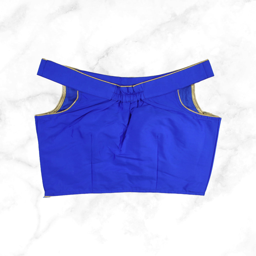 ALIA | CAPRI BLUE TAFFETA SILK BLOUSE