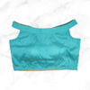 ALIA | AQUA BLUE TAFFETA SILK BLOUSE