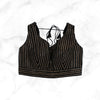 KIARA | BLACK FANCY STONEWORK STRIPE TRIM  BLOUSE