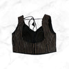 KIARA | BLACK FANCY STONEWORK STRIPE TRIM  BLOUSE