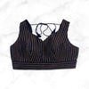 KIARA | NAVY FANCY STONEWORK STRIPE TRIM  BLOUSE