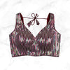 VAANI | WINE MAROON HOLOGRAM GLITZY STRIPED SEQUIN BLOUSE