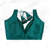 MAYA | JADE SEQUIN TRIMMED PLAIN SILK BLOUSE