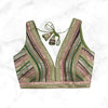 JASMINE | SAGE GREEN MULTI SEQUIN STRIPED BLOUSE