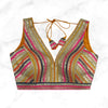 JASMINE | MUSTARD / NAVY MULTI SEQUIN STRIPED BLOUSE