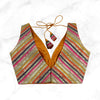 JASMINE | MUSTARD / NAVY MULTI SEQUIN STRIPED BLOUSE