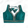 MAYA | JADE SEQUIN TRIMMED PLAIN SILK BLOUSE