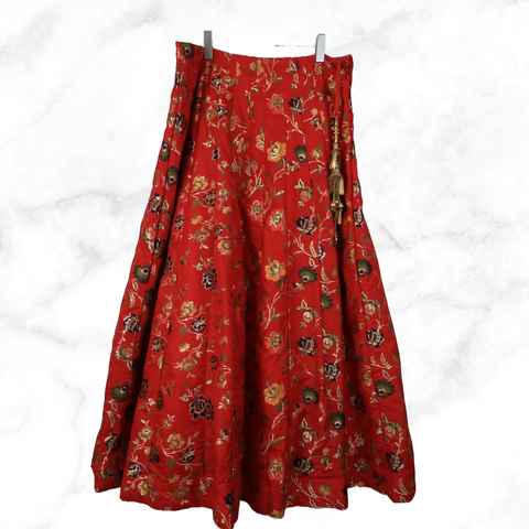 Aditi Purple Floral Brocade Lengha Skirt