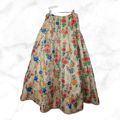 Priyanka Grey Floral Brocade Lengha Skirt