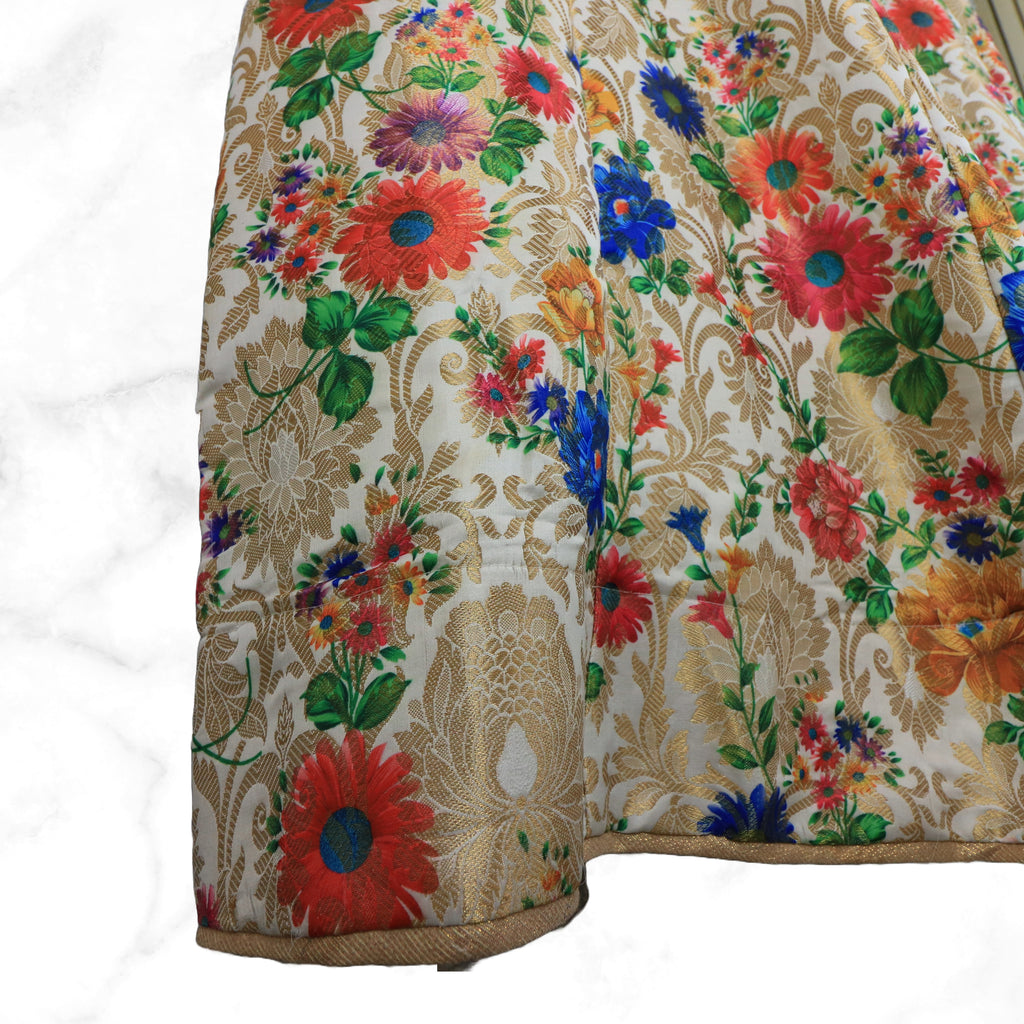 Kavya Cream Floral Brocade Lengha Skirt