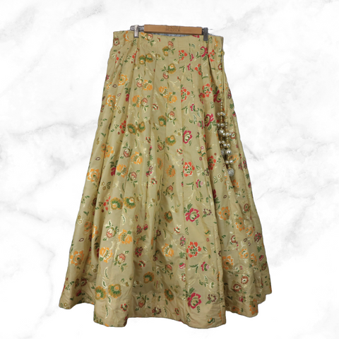 Kavya Gajri Floral Brocade Lengha Skirt