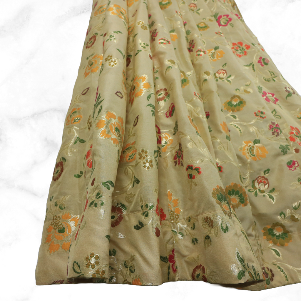 Aditi Gold Floral Brocade Lengha Skirt