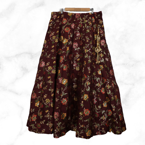 Aditi Multicolour Floral Brocade Lengha Skirt