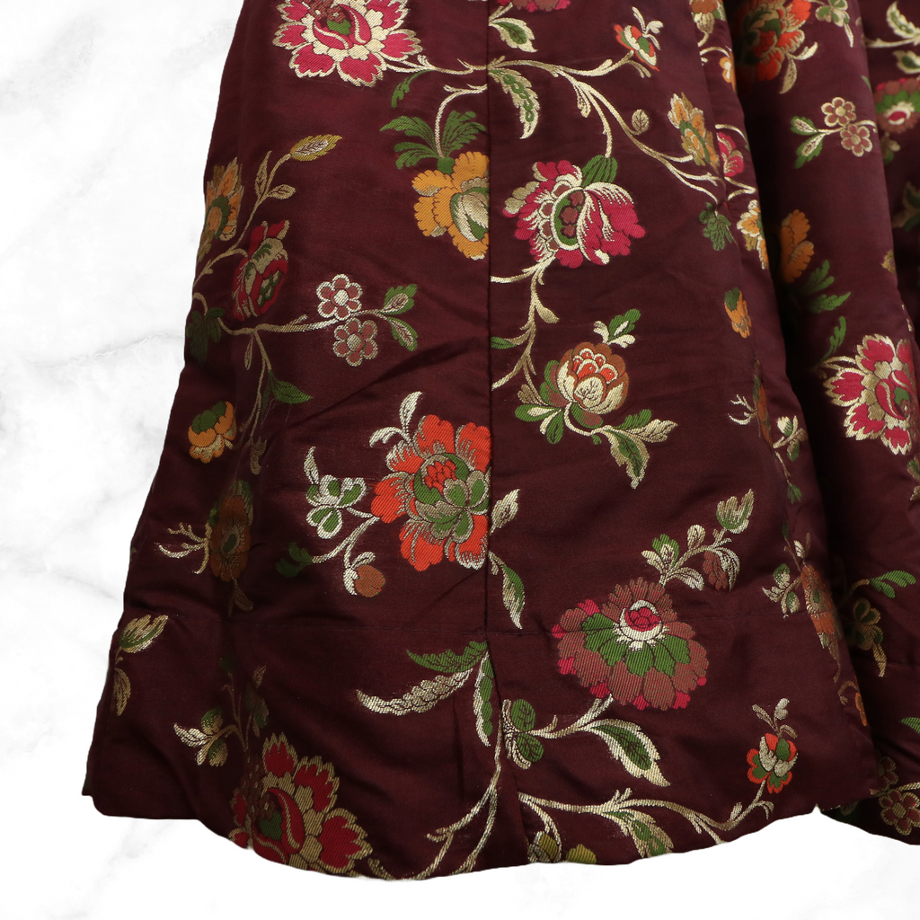 Aditi Maroon  Floral Brocade Lengha Skirt