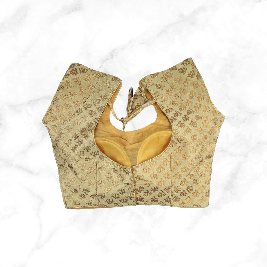 SONA | Gold Banarsi Blouse