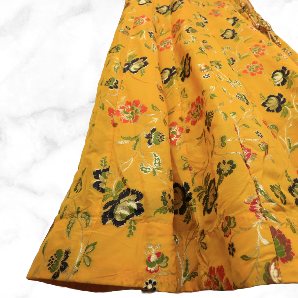 Aditi YELLOW Floral Brocade Lengha Skirt