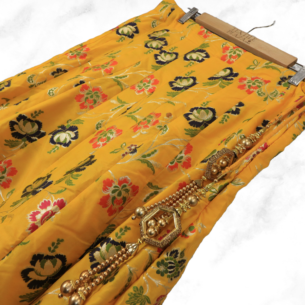 Aditi YELLOW Floral Brocade Lengha Skirt