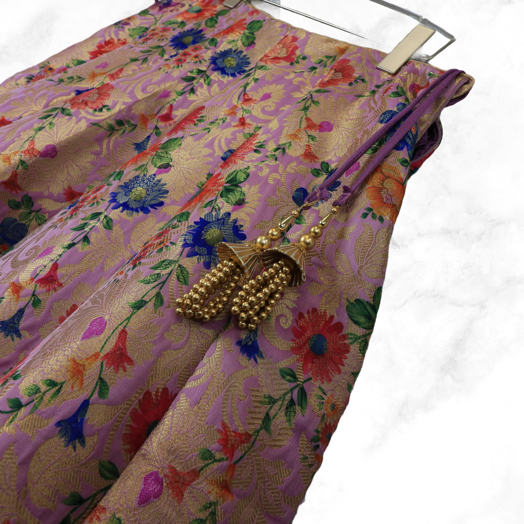 Kavya Lavender Floral Brocade Lengha Skirt