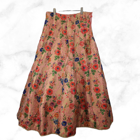 Priyanka Grey Floral Brocade Lengha Skirt