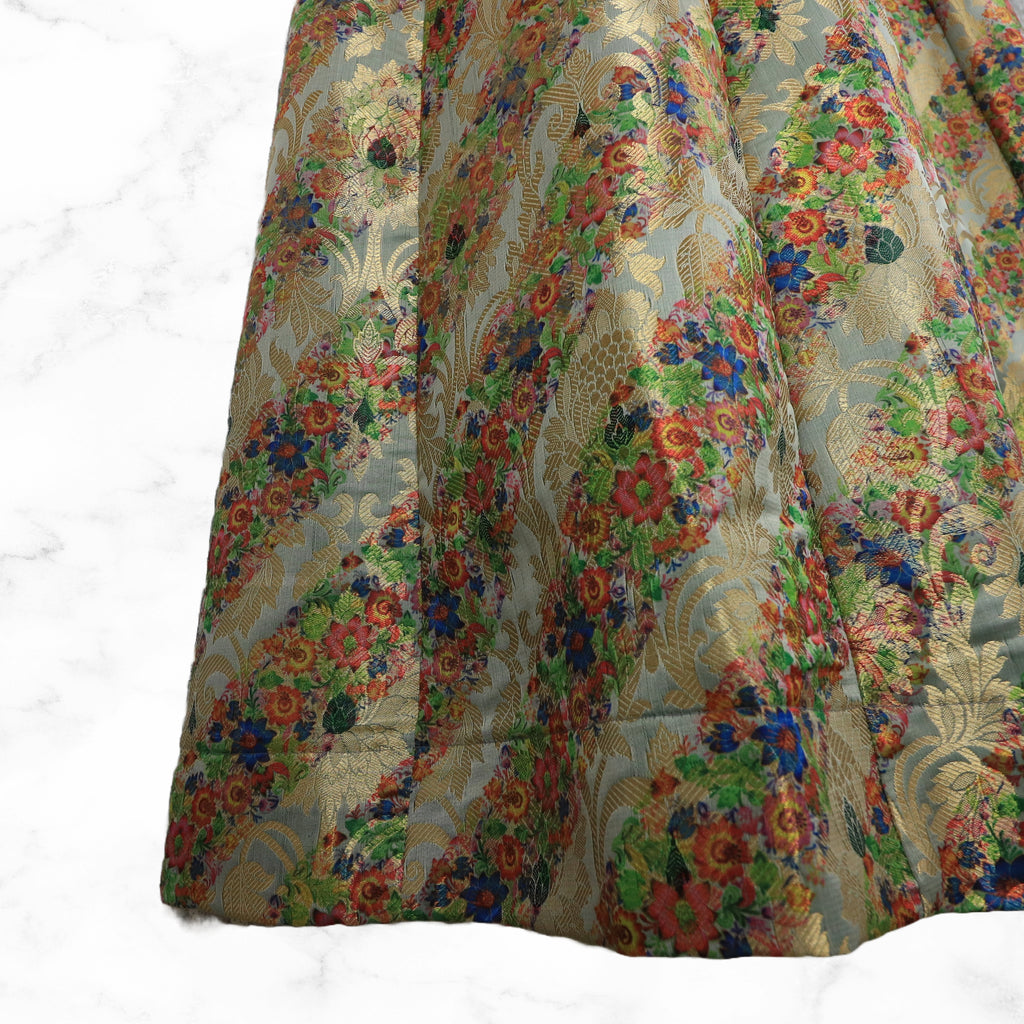 Priyanka Grey Floral Brocade Lengha Skirt