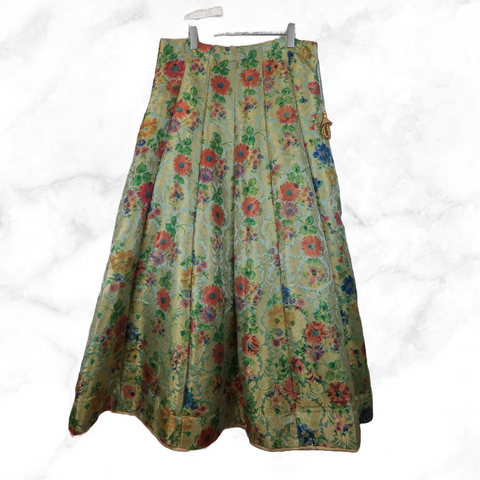 Priyanka Grey Floral Brocade Lengha Skirt