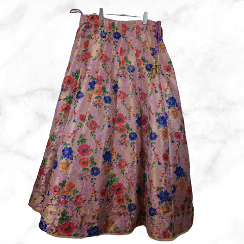 Aditi Multicolour Floral Brocade Lengha Skirt
