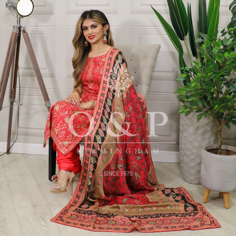 Faux Benarsi Embroidered suit